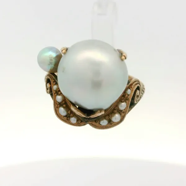 14K Yellow Gold Vintage Natural Pearl Antique Ring Chipper's Jewelry Bonney Lake, WA
