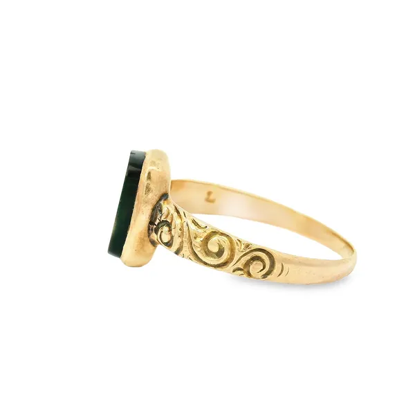 10K Yellow Gold Vintage Onyx Intaglio Ring Image 3 Chipper's Jewelry Bonney Lake, WA