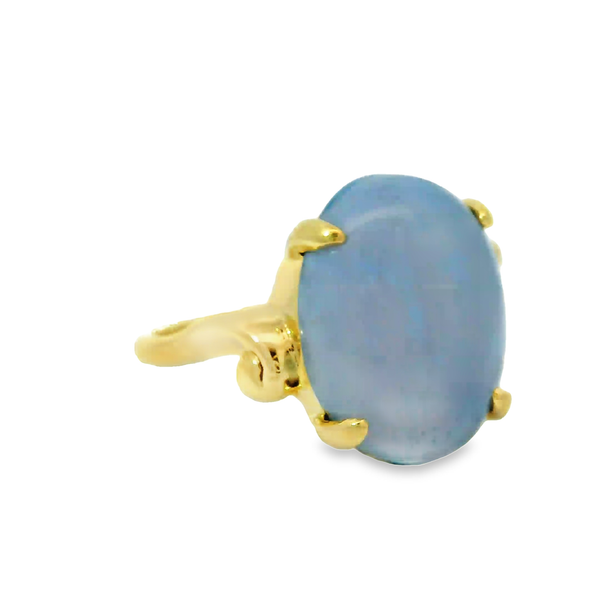 Large Rare Ellensburg Blue Oval Cabachon Ring 14KY Sz. 10.5 Image 2 Chipper's Jewelry Bonney Lake, WA