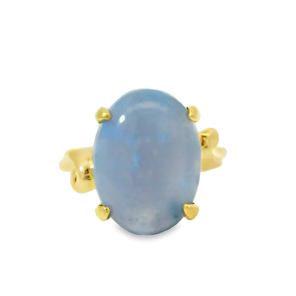 Large Rare Ellensburg Blue Oval Cabachon Ring 14KY Sz. 10.5 Image 3 Chipper's Jewelry Bonney Lake, WA