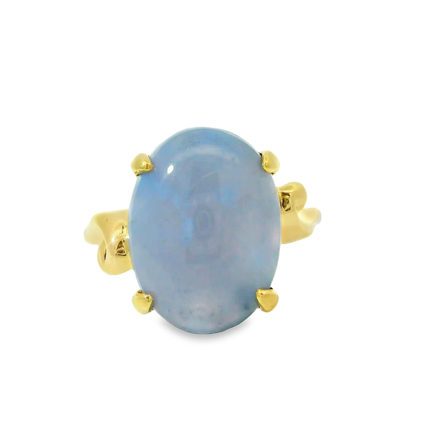 Large Rare Ellensburg Blue Oval Cabachon Ring 14KY Sz. 10.5 Chipper's Jewelry Bonney Lake, WA
