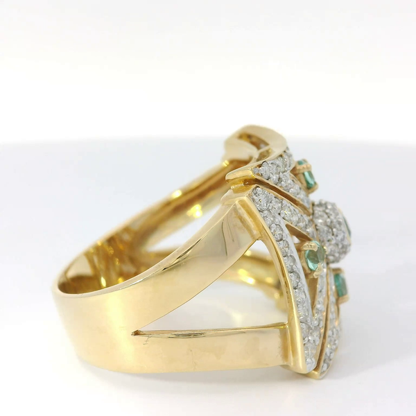 Paraiba Tourmaline Diamond Ring in 14K Yellow Gold Image 2 Chipper's Jewelry Bonney Lake, WA