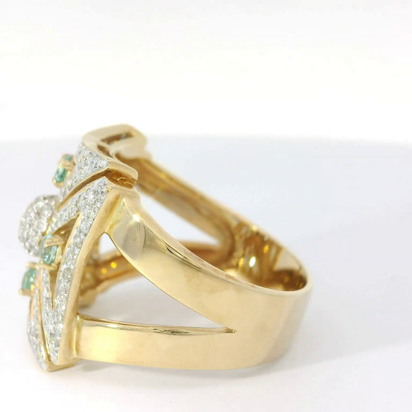 Paraiba Tourmaline Diamond Ring in 14K Yellow Gold Image 3 Chipper's Jewelry Bonney Lake, WA