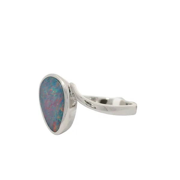 925 Sterling Silver Free-Form Doublet Opal Ring Image 3 Chipper's Jewelry Bonney Lake, WA
