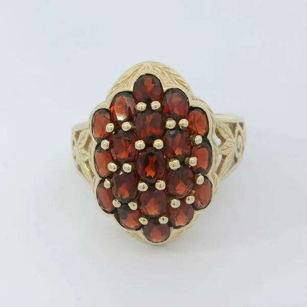 10K Yellow Gold Garnet Cluster Ring Chipper's Jewelry Bonney Lake, WA