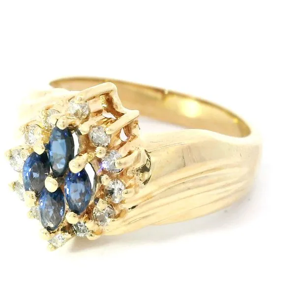 14K Yellow Gold Natural Sapphire & Diamond Ring Image 2 Chipper's Jewelry Bonney Lake, WA