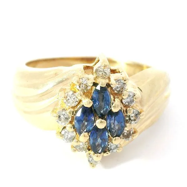 14K Yellow Gold Natural Sapphire & Diamond Ring Chipper's Jewelry Bonney Lake, WA