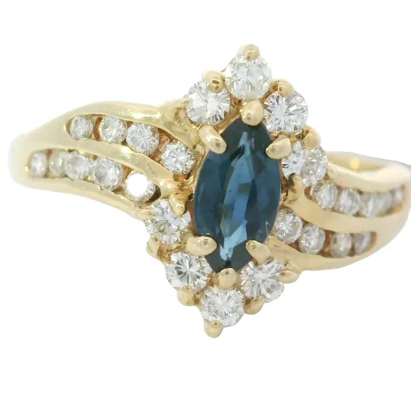 14K Yellow Gold Sapphire & Diamond Ring Chipper's Jewelry Bonney Lake, WA