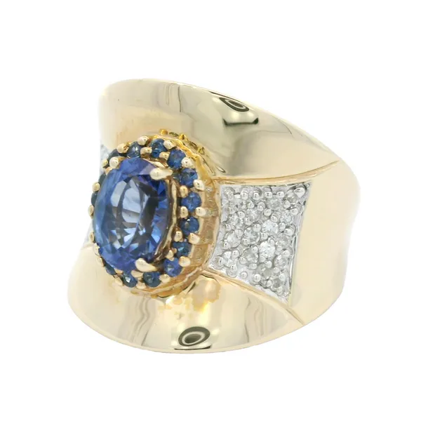 14K Yellow Gold Sapphire & Diamond Ring Chipper's Jewelry Bonney Lake, WA