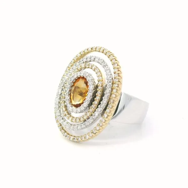 14K Yellow Gold LeVian Citrine Diamond Ring Image 2 Chipper's Jewelry Bonney Lake, WA