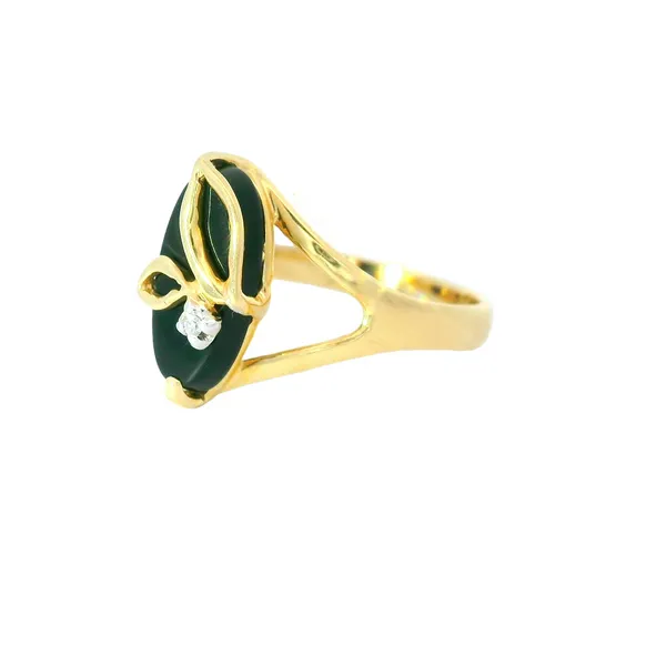14K Yellow Gold Onyx & Diamond Ring Image 2 Chipper's Jewelry Bonney Lake, WA