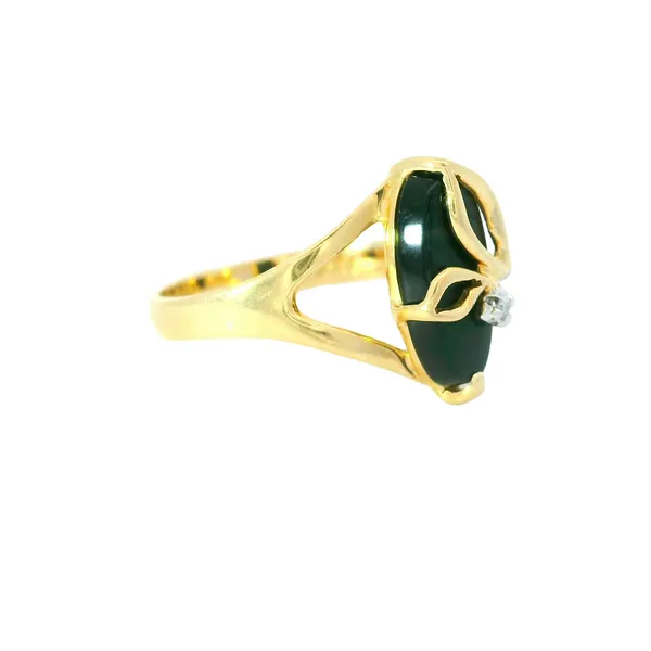 14K Yellow Gold Onyx & Diamond Ring Image 3 Chipper's Jewelry Bonney Lake, WA