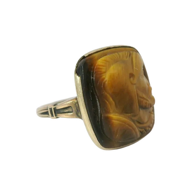 14KY Vintage Tiger Eye Signet Ring Image 3 Chipper's Jewelry Bonney Lake, WA