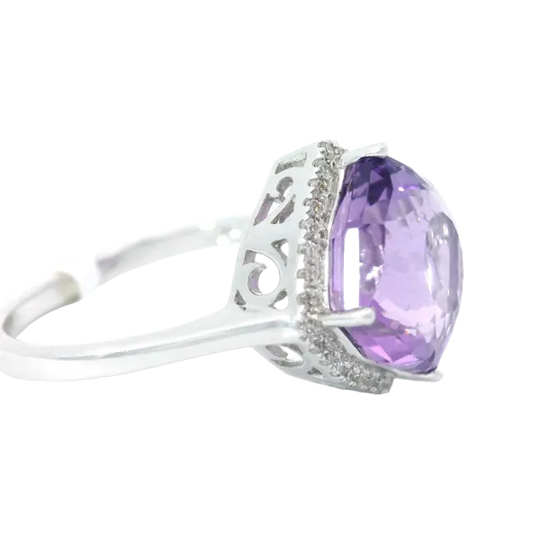 14K White Gold Amethyst Ring Image 2 Chipper's Jewelry Bonney Lake, WA