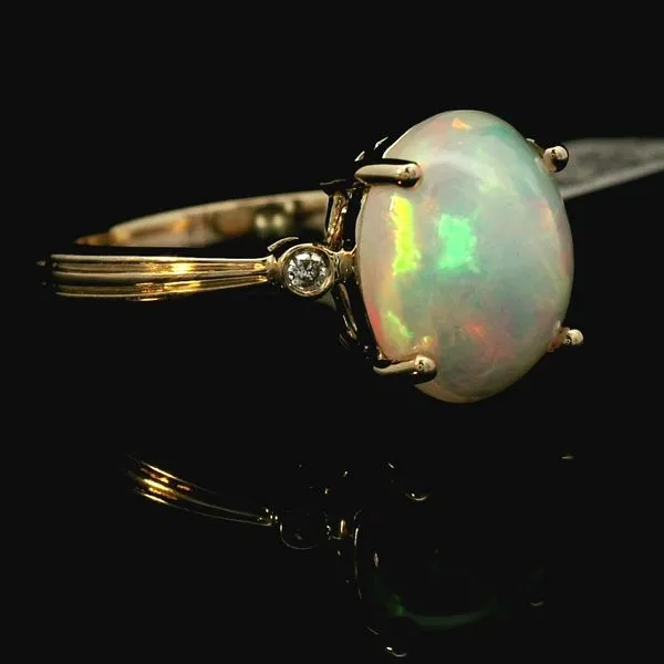 14K Yellow Gold Ethiopian Opal Ring Image 2 Chipper's Jewelry Bonney Lake, WA