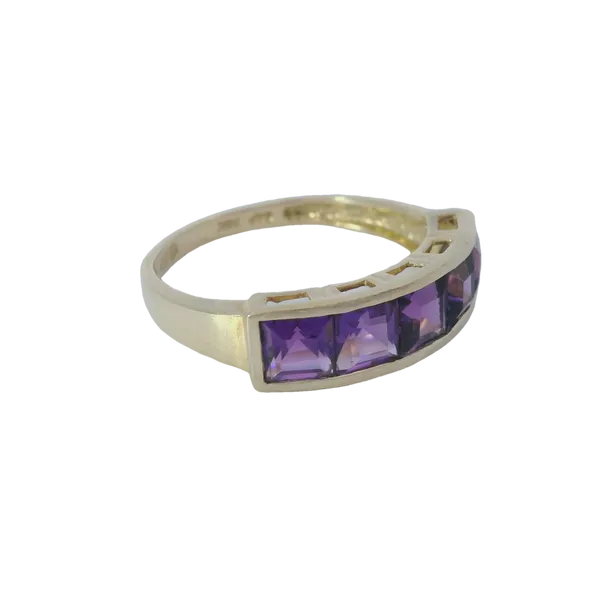 14K Yellow Gold Amethyst Channel Set Band Image 3 Chipper's Jewelry Bonney Lake, WA