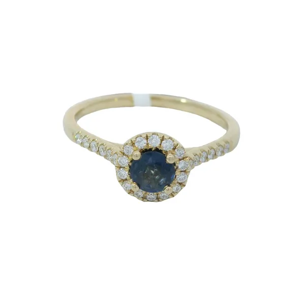 14K Yellow Gold Sapphire Ring with Diamond Halo Chipper's Jewelry Bonney Lake, WA