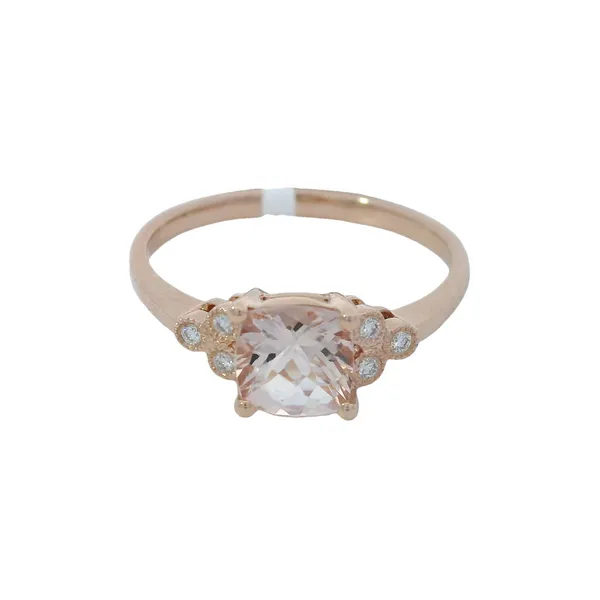 14K Rose Gold Cushion Morganite Ring Chipper's Jewelry Bonney Lake, WA