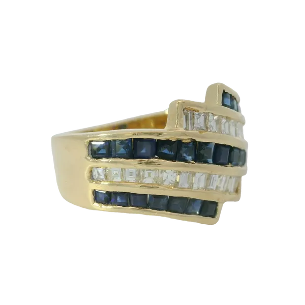 18KY Sapphire Diamond Band Sz. 5.5 Image 3 Chipper's Jewelry Bonney Lake, WA