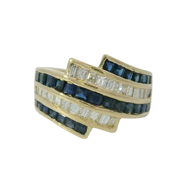 18KY Sapphire Diamond Band Sz. 5.5 Chipper's Jewelry Bonney Lake, WA