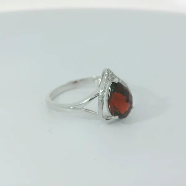14KW Garnet Diamond Ring Sz. 7 Image 3 Chipper's Jewelry Bonney Lake, WA
