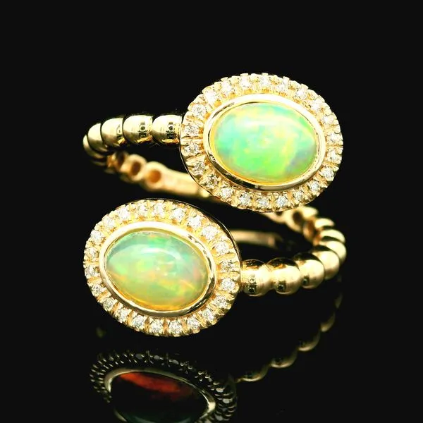 14KY Opal Diamond Bypass Ring Sz. 6.5 Chipper's Jewelry Bonney Lake, WA