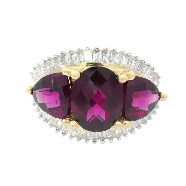 14K Grape Rhodolite Garnet Diamond Ring Sz. 8 Chipper's Jewelry Bonney Lake, WA