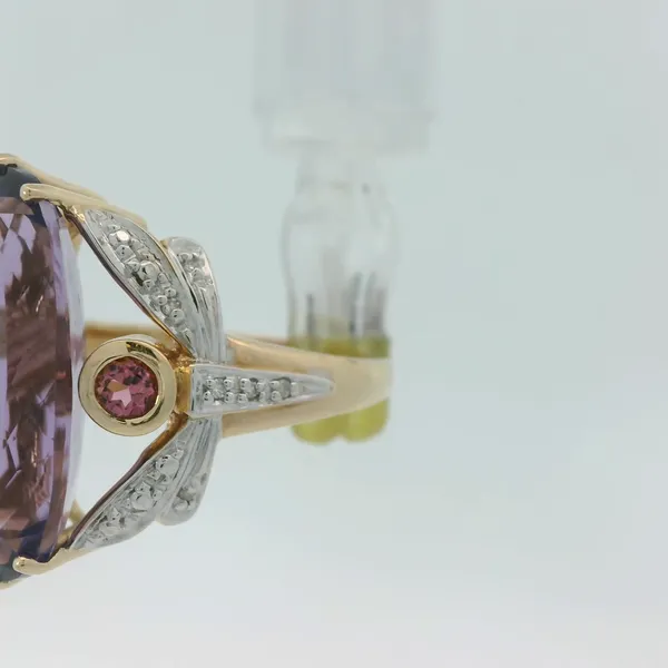 14K Yellow Gold Amethyst Pink Tourmaline Dragonfly Ring Image 4 Chipper's Jewelry Bonney Lake, WA