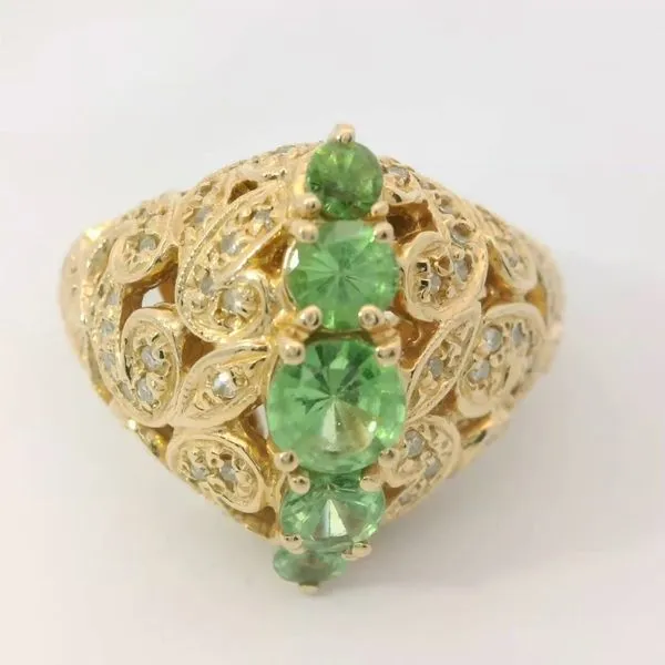 14KY Tsavorite Garnet Diamond Ring Chipper's Jewelry Bonney Lake, WA