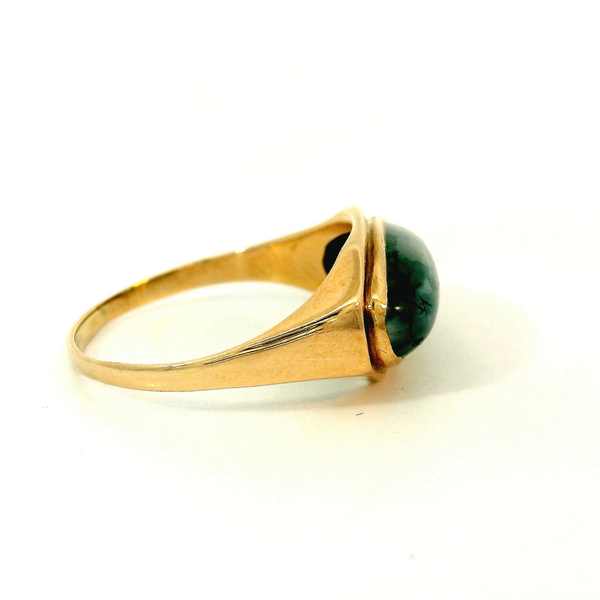 10K Yellow Gold Vintage Moss Agate Ring Image 3 Chipper's Jewelry Bonney Lake, WA