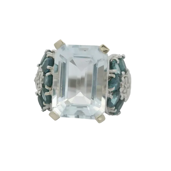 14KW Aquamarine Topaz Diamond Ring Sz. 7 Chipper's Jewelry Bonney Lake, WA