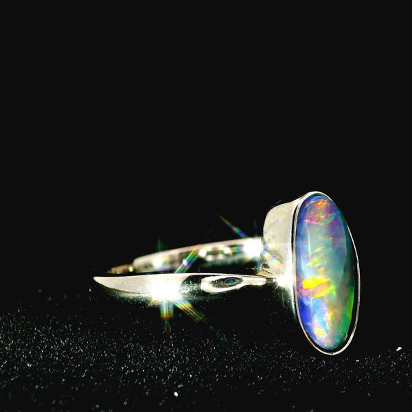 Sterling Silver Opal Doublet Ring Image 2 Chipper's Jewelry Bonney Lake, WA