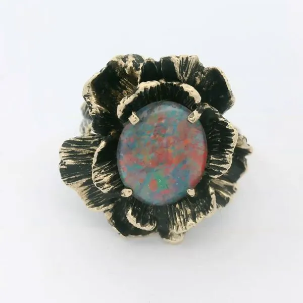 14KY Vintage Opal Triplet Flower Ring Sz. 8 Chipper's Jewelry Bonney Lake, WA