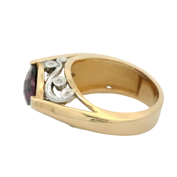 14K Two Tone Grape Garnet Diamond Ring Sz. 9 Image 2 Chipper's Jewelry Bonney Lake, WA