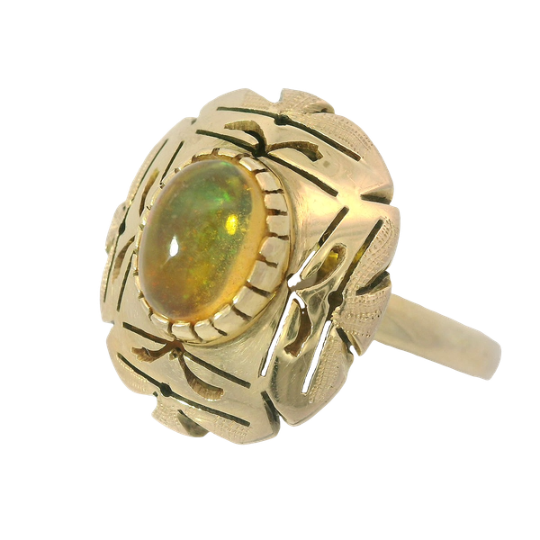 14K Yellow Gold Opal Ruby Diamond Ring Image 2 Chipper's Jewelry Bonney Lake, WA