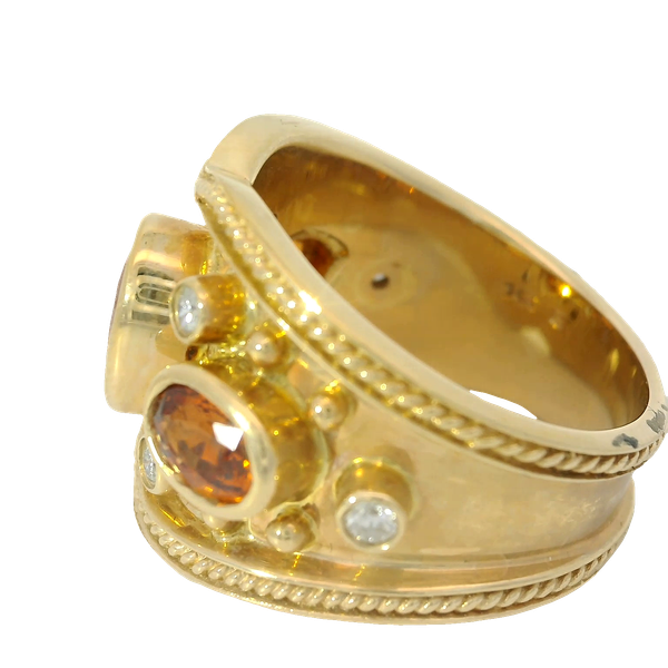 14K Yellow Gold Mandarin Garnet Ring Image 2 Chipper's Jewelry Bonney Lake, WA