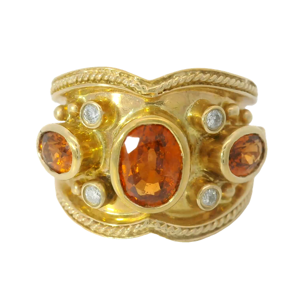 14K Yellow Gold Mandarin Garnet Ring Chipper's Jewelry Bonney Lake, WA