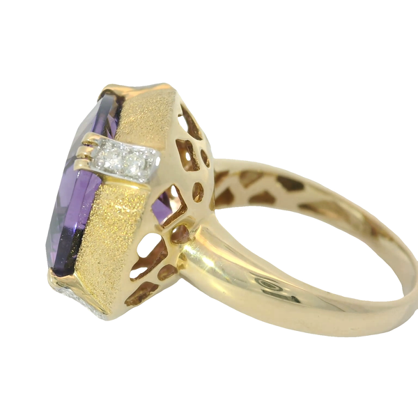 14KY Amethyst Diamond Rng Sz. 8 Image 2 Chipper's Jewelry Bonney Lake, WA