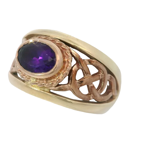 10K Two Tone Welsh Gold Amethst Ring Sz. 6 Image 2 Chipper's Jewelry Bonney Lake, WA