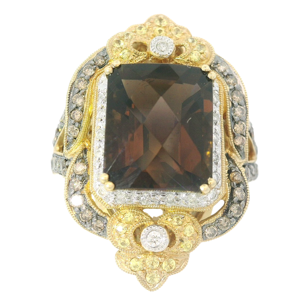 14K Yellow Gold Chocolate Quartz Ring Chipper's Jewelry Bonney Lake, WA