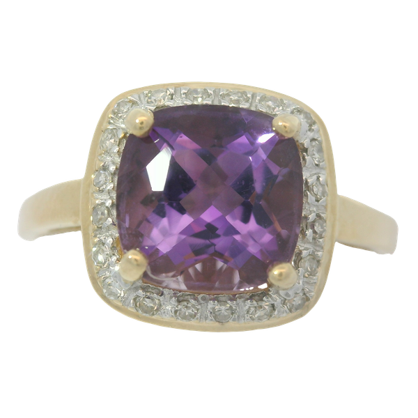 14K Yellow Gold Amethyst Diamond Fashion Ring Chipper's Jewelry Bonney Lake, WA