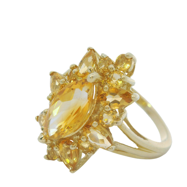 10K Yellow Gold Citrine Cluster Ring Image 2 Chipper's Jewelry Bonney Lake, WA