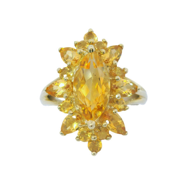 10K Yellow Gold Citrine Cluster Ring Chipper's Jewelry Bonney Lake, WA