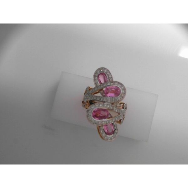 14KTT Pink Sapphire and Diamond Ring.  SZ 9 Chipper's Jewelry Bonney Lake, WA