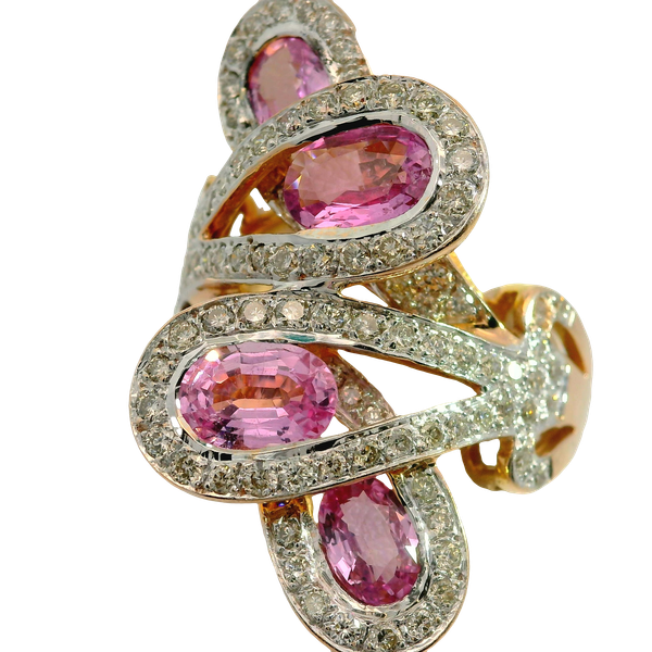 14KTT Pink Sapphire and Diamond Ring.  SZ 9 Chipper's Jewelry Bonney Lake, WA