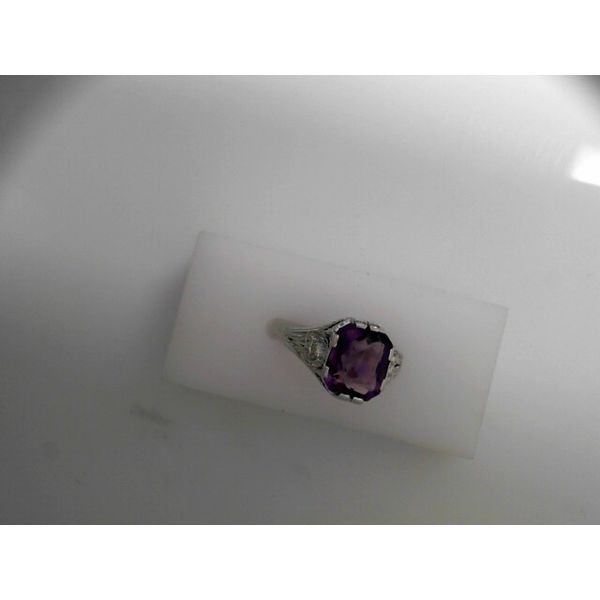 18KW Amethyst and Diamond Ring.  Dia Weight Approximately 0.10ctw. Chipper's Jewelry Bonney Lake, WA