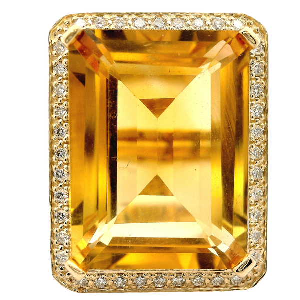 14KY Citrine and Diamond Halo Ring.  SZ 6.75 Chipper's Jewelry Bonney Lake, WA