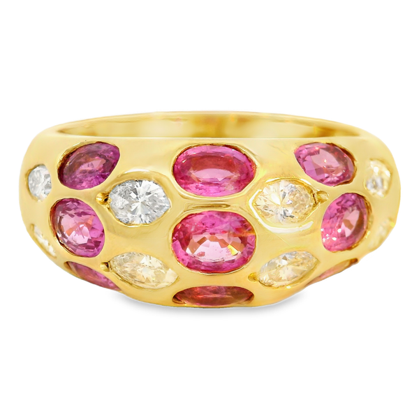 18KY Pink Sapphire and Diamond Ring Chipper's Jewelry Bonney Lake, WA