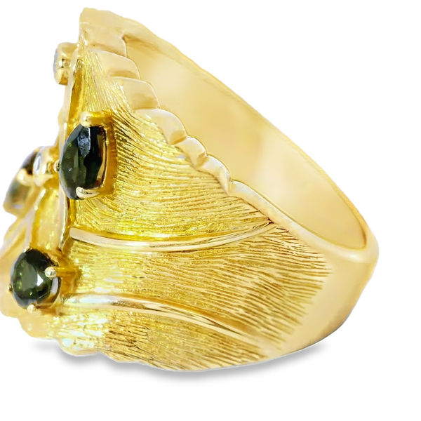 22KY Green Tourmaline and Diamond Ring SZ 9. Image 2 Chipper's Jewelry Bonney Lake, WA