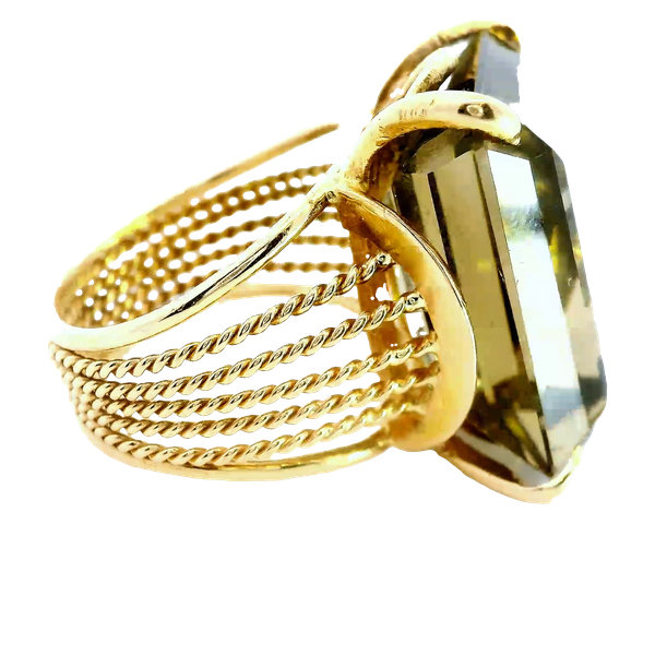 16K Smokey Quartz Ring with Granulated Texture.  SZ 8.25.  Quartz Approx 22.15ctw. Image 4 Chipper's Jewelry Bonney Lake, WA